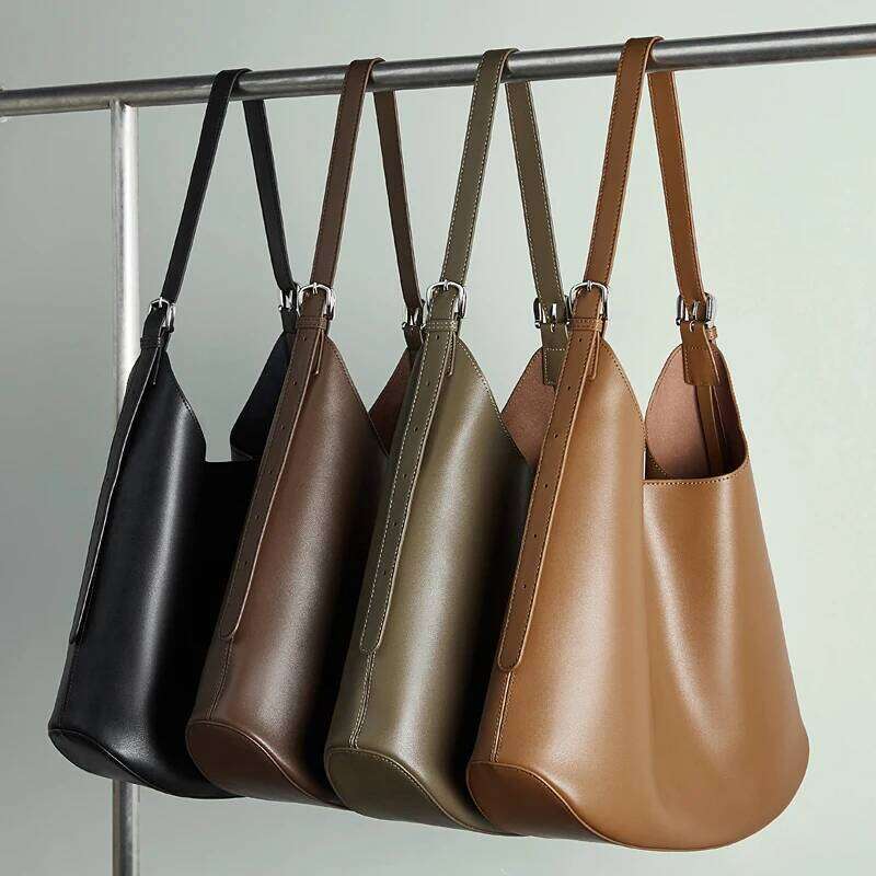 Toptrends Cow Genuine Leather Underarm Shoulder Bags For Women 2025 Luxury Designer Crossbody Hobos Shopper Tote Ladies Handbags