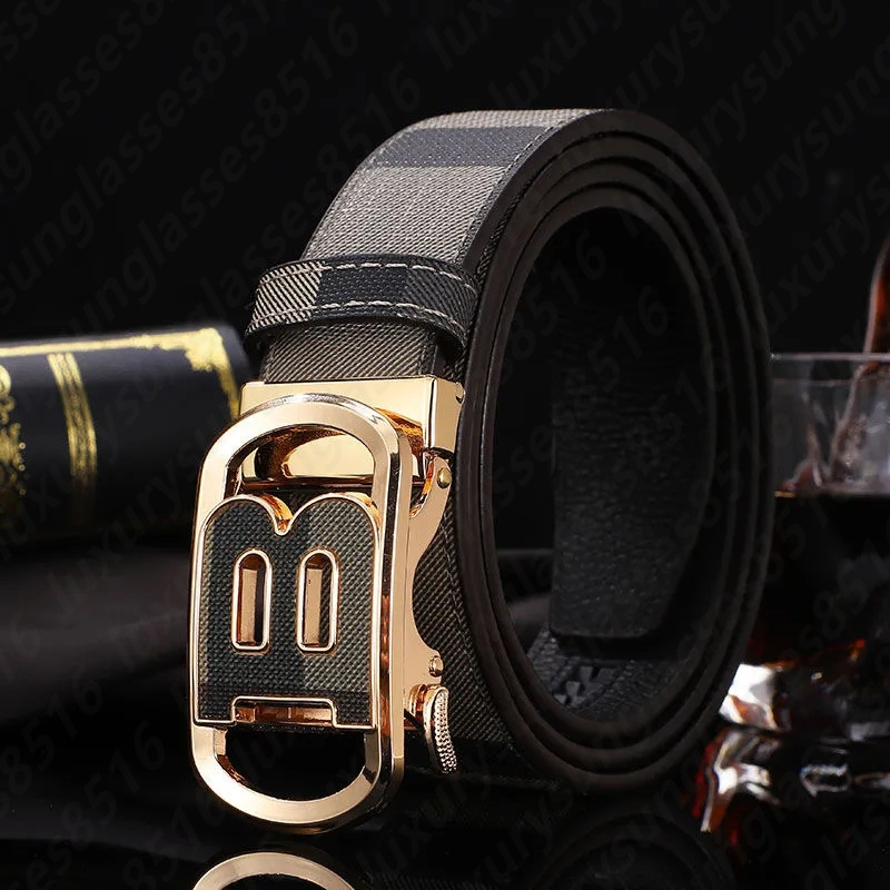 Belts for men designer luxury belt cintura casual business boxMens Automatic Buckle Belt Letter Plaid Business Casual Pants designer Belt
