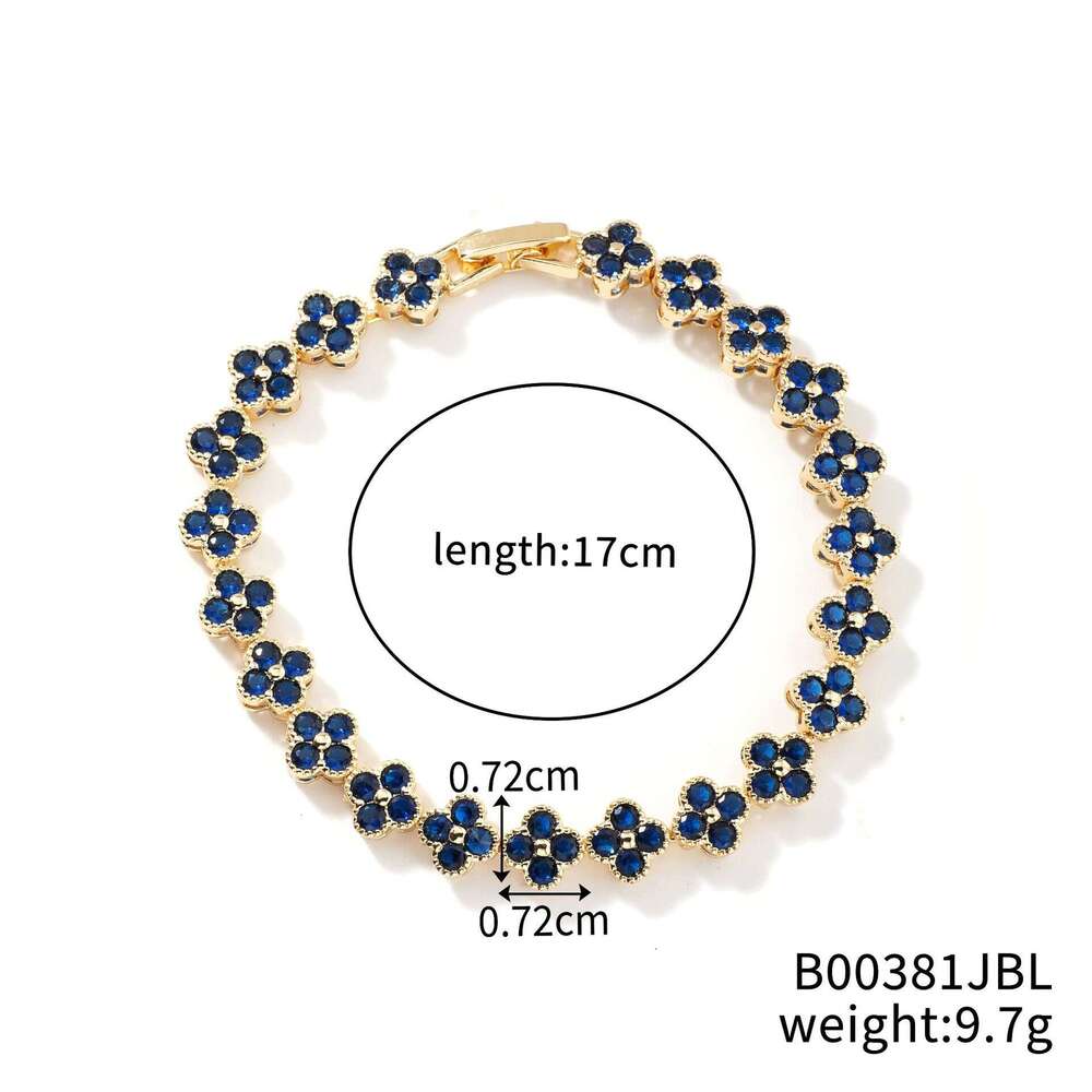 New Four Leaf Clover Bracelet with Colorful Zircon Fashion Design and Luxurious Hand Accessories