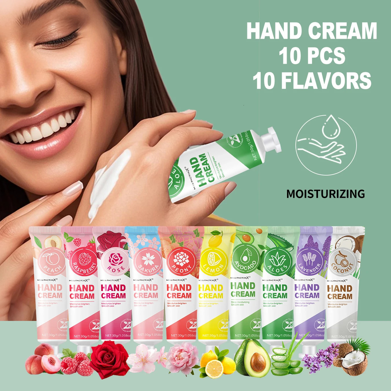 10 sets of assembled gift flavors hand cream and lipstick including gauze bags love cards 251103