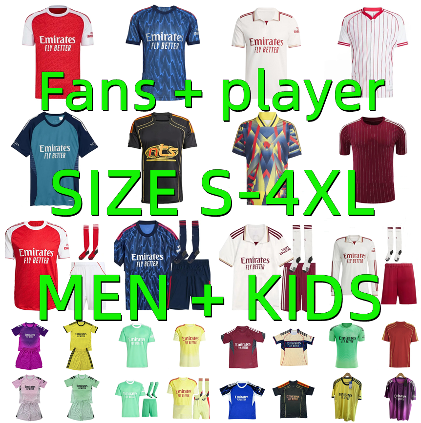 25 26 RICE SAKA Gyokeres soccer jerseys Player version 2025 2026 ODEGAARD MARTINELLI ZUBIMENDI GYOKERES LEWIS-SKELLY MADUEKE SALIBA HAVERTZ football shirt men Kids