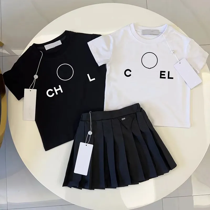 Designer Kids Dress Pleated Skirt Girls T Shirt Set Pullover New Cotton Comfortable Tops Childrens Brands Two Pieces Set Clothing DFG2504228 -9