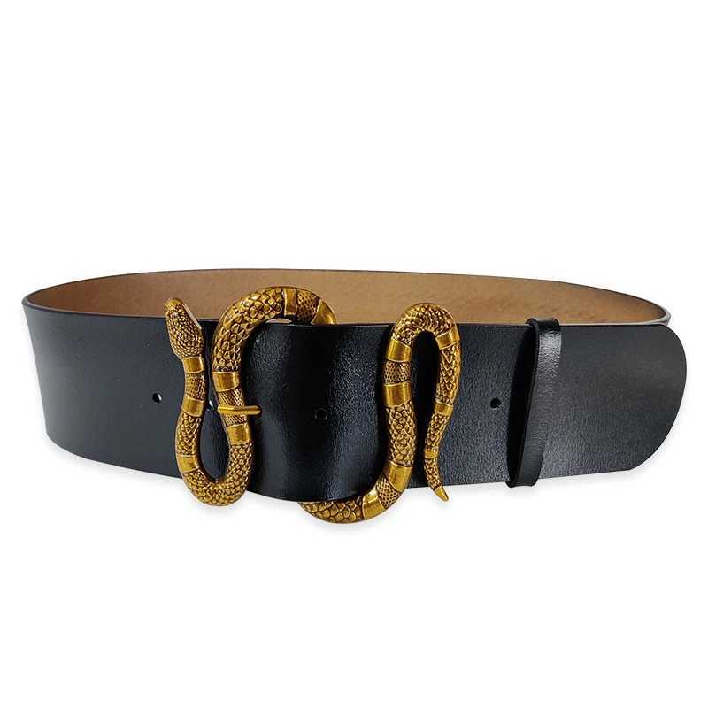 High-end luxury brands elegant Womens leather belt female Snake Wide belt for Women goth corset cummerbund Punk Mens belts J251122