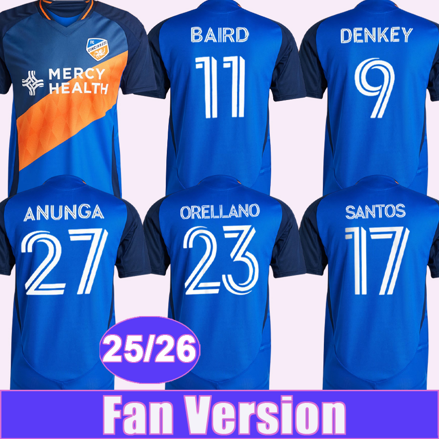 25 26 Cincinnatisss Mens Soccer Jerseys KUBO DENKEY BAIRD SANTOS ORELLANO POWELL HAGGLUND ROBINSON HADEBE BUCHA VALENZUELA ANUNGA Home Football Shirts