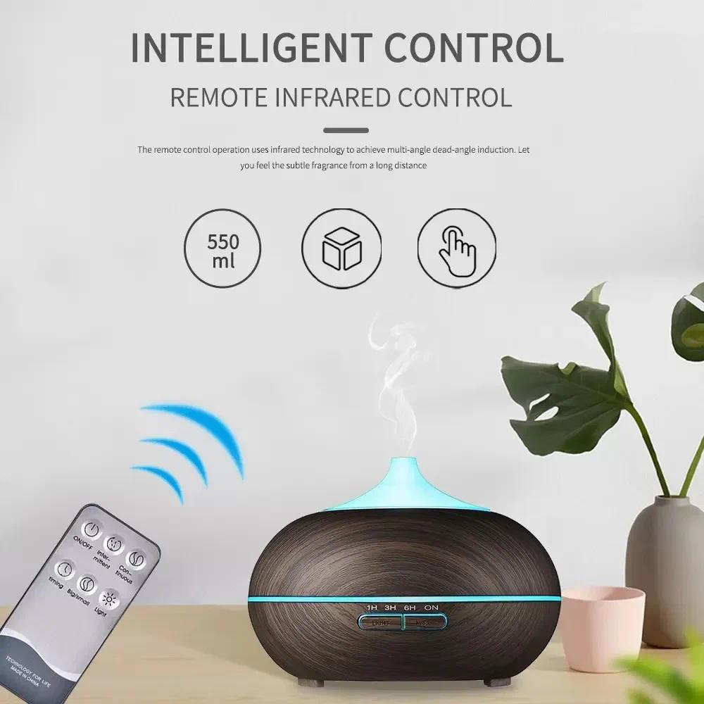 Aromatherapy Humidifier - Large 550ml Tank, Includes Multiple Timers & Automatic Safety Shutdown Functionality