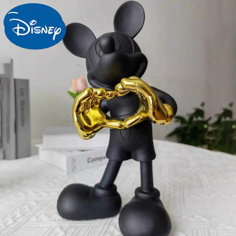 Disney Mickey Mouse Resin Figure Mickey Love Sitting Figurine Children Toy Model Cute Doll Home Halloween Gift Ornament Decor W20250421