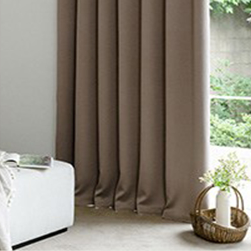 B382 Korean foreign trade cross-border platform hot selling Shaoxing solid color curtains single-sided light finished curtain fabric blackout curtains