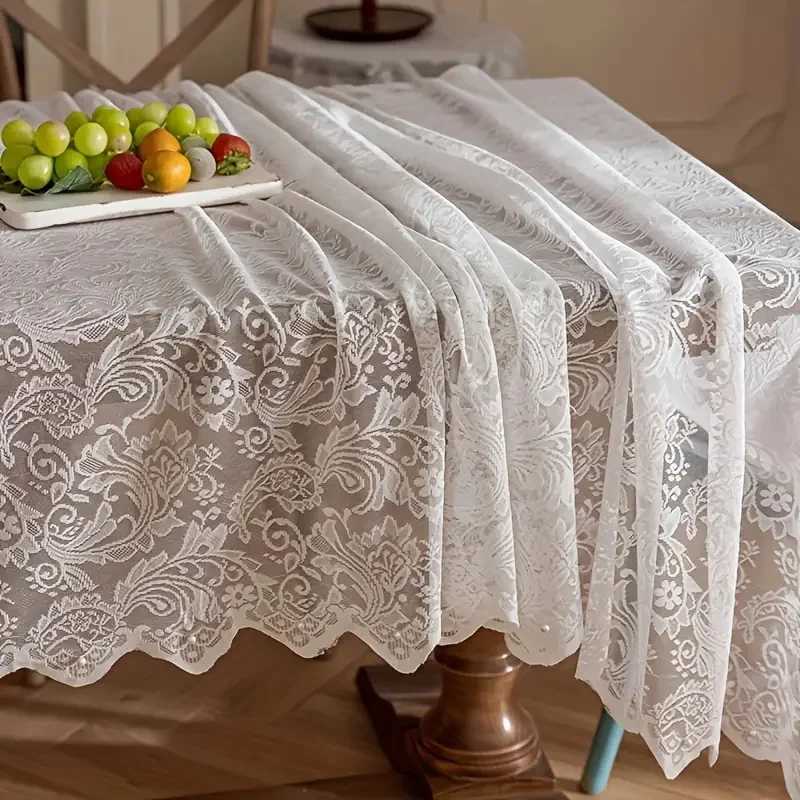 1pc new style French peony lace tablecloth suitable for parties dining table and home decoration C251122