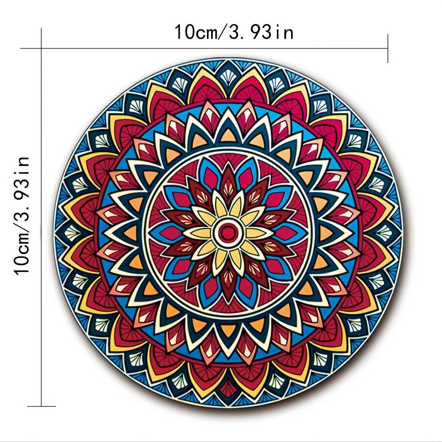 8pcs Wooden Mandala Coasters Set - Holiday/Party Essential for Bar Office Home Decor C251122