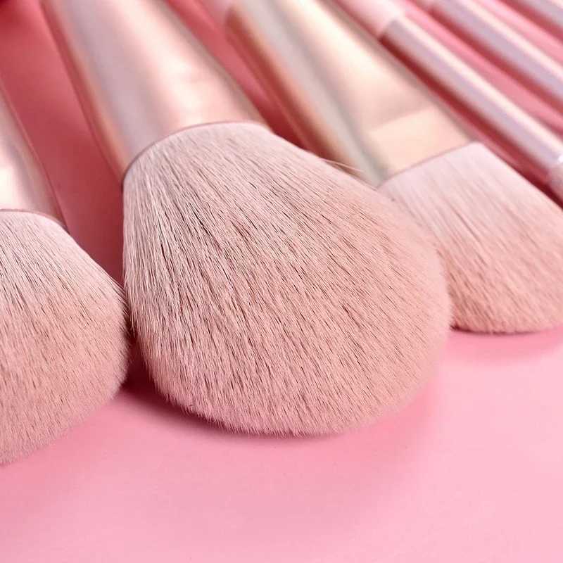 11 pcs Pink Makeup Brushes Set Vegan Eyebrow Eyelash Powder Synthetic Hair Foundation Brush Make Up Tools For Women C251122