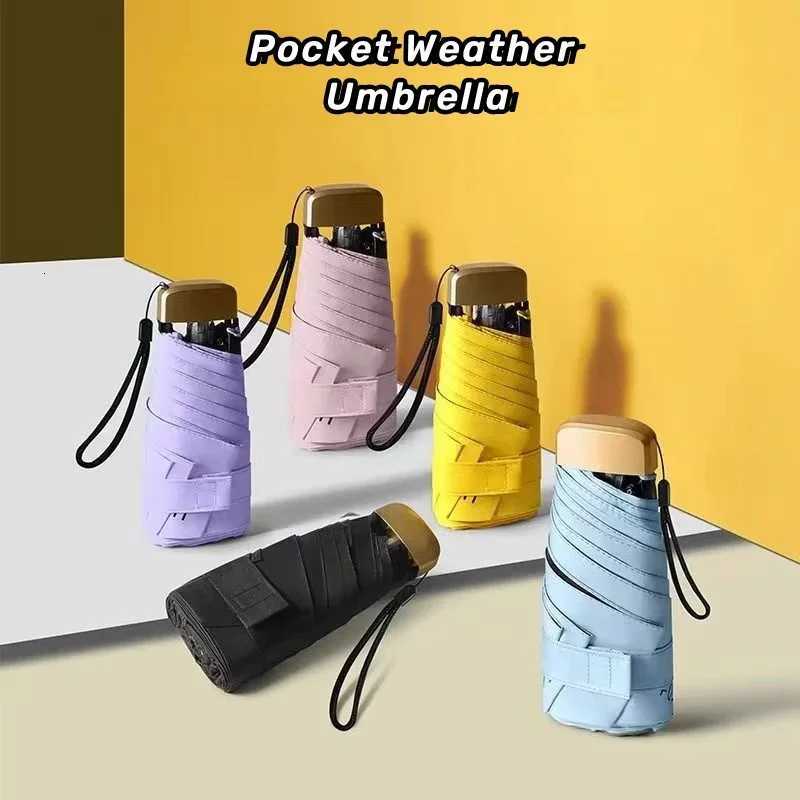 Sun Umbrella 1Pc Mini Pocket Rain Umbrella Vinyl Folding UV Ultraviolet Protection Sun Shade Pocket Parasol CapsuleM251122