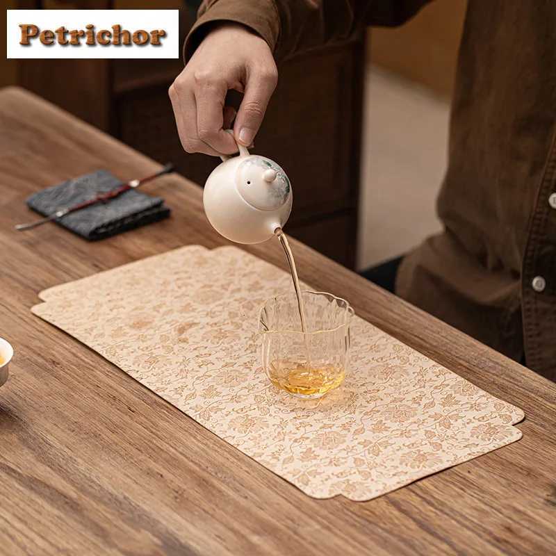 Double Sided Entwined Lotus Tea Table Mats Luxury Drink Coaster Household Dinner Table Cloth Mat Tea Ceremony Supplies Craft C251122