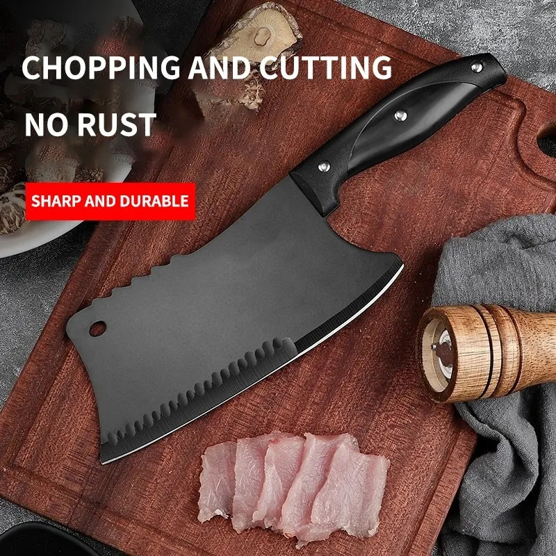 High Hardness Kitchen Chef Knife Bone Chopping Knife Meat Cleaver Chef Butcher Knives Fish Vegetables Slicing Butcher Cutter Dao 250421