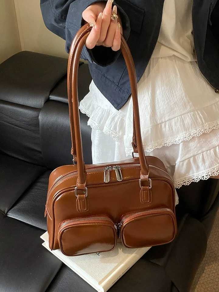 Luxury Brand Bowling Bags For Women Simple Shoulder Bags Ladies Commuting Armpit Totes Bag Versatile Multi pocket Pillow BagsT251122