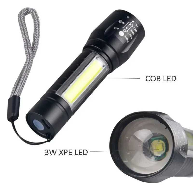 Mini Small Pocket LED Flashlight USB Rechargeable High Lumens Bright Powerful EDC Handheld Portable Zoomable Flash Lights C251122