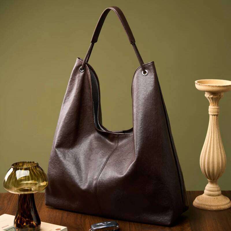 Toptrends Cowhide Genuine Leather Large Underarm Shoulder Bags For Women 2025 Luxury Designer Hobo Tote Bucket Ladies Handbags