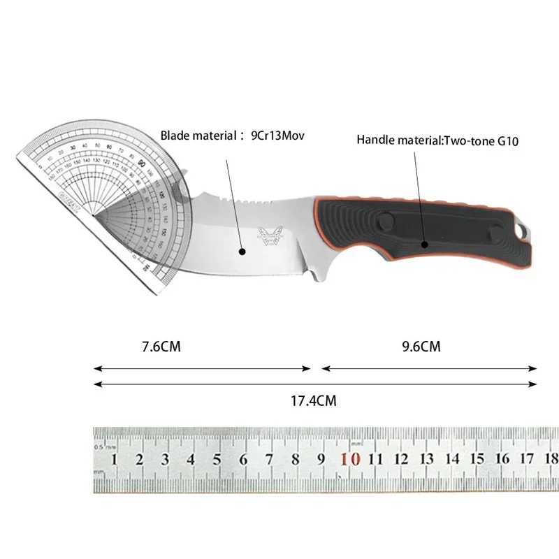 BM 15018 Hunting Hidden Hunter Fixed Blade Knife G10 HandLE with Sheath Tactical CamPING Combat Survival KnifeXJ250421