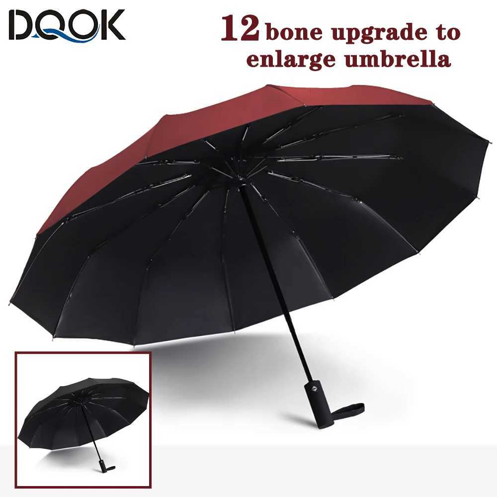 Windproof Automatic Folding Umbrella Female Male Twelv Bone Car Luxury Large Business Umbrellas Men Rain Women Gift ParasolM251122