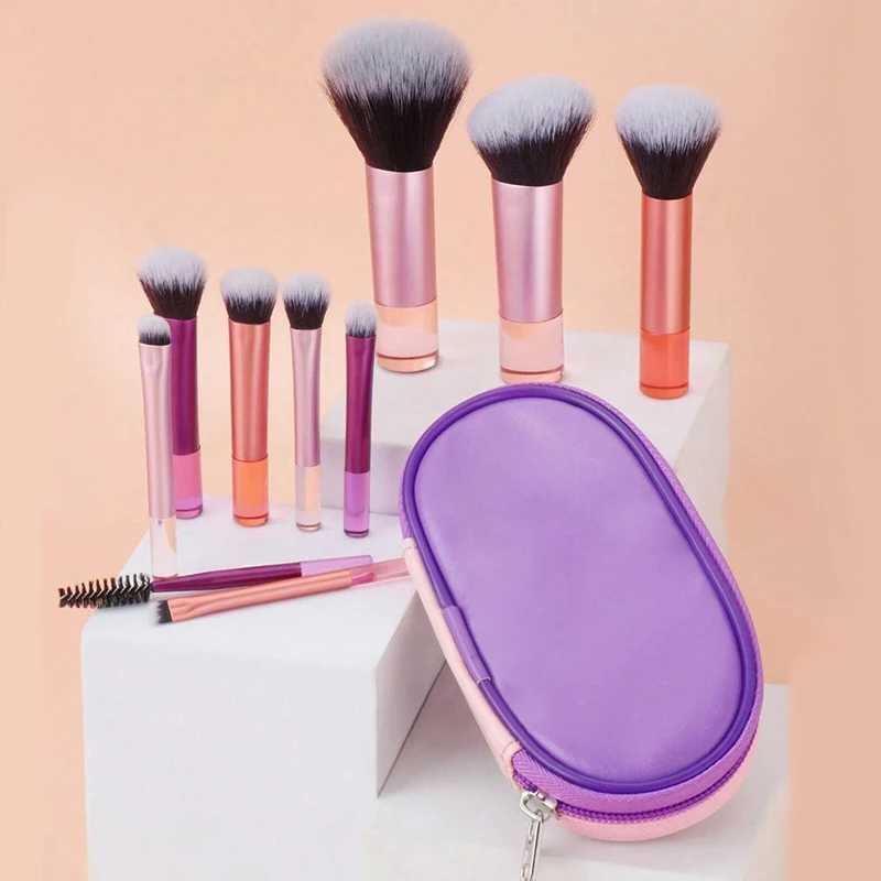 10 color Mini makeup brush Travel portable Makeup Tool - Palm Brush Professional travel makeup brush set Beauty Tools C251122