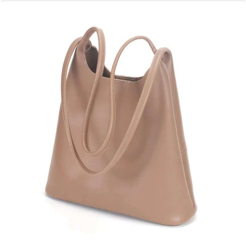 New Women S Commuter Shoulder Composite Bag Fashion Retro Solid Color Handbags Leather Cowhide Underarm Bag