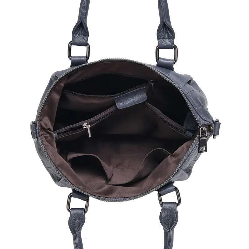 Women S Genuine Leather Handbags Large Casual Totes Brand Design Purses Lady Shoulder Crossbody Bags Solid Color Hand Bag Bag