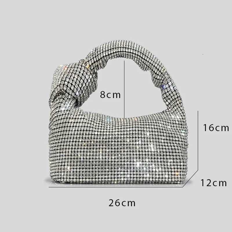 Handle Rhinestones Knot Evening Bags Silver Crystal Top Handle Bag for Women Purses and Handbags Luxury Designer Handbag Tote K251121
