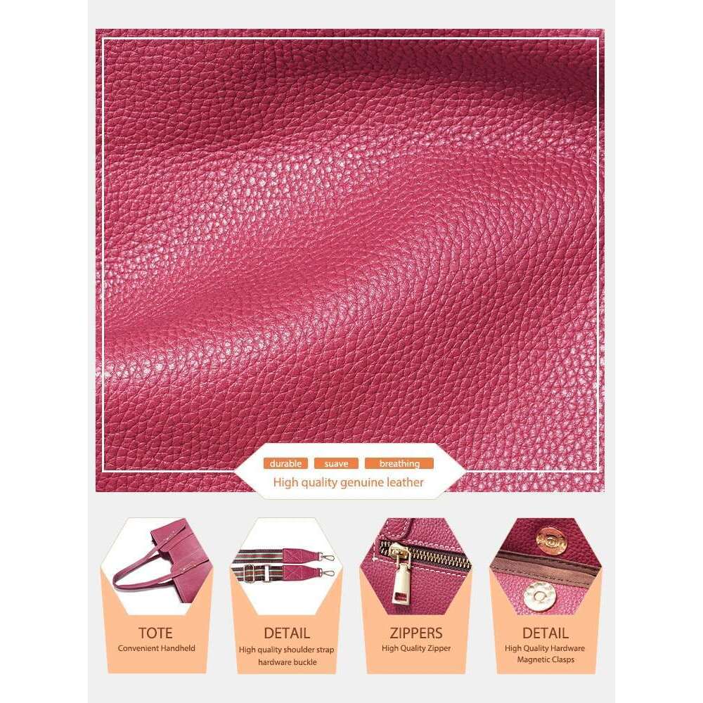 Zency Large Capacity Shoulder Bag For Women Genuine Leather Retro Handbag Tote Purse High Quality Hobos Shopper Bags Bag