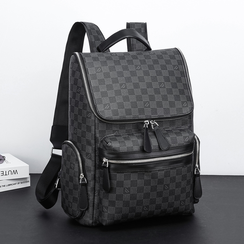 New Style Of Large Capacity Plaid Classic Leisure Backpack Fashion All Male Computer Package Tide College Students Book 2025