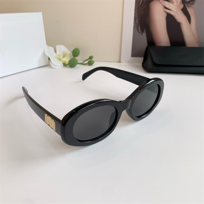 Women Designer Sunglasses Oval Sunglasses Fashion Street Glasses Casual Vacation Glasses 4 Colors With Box