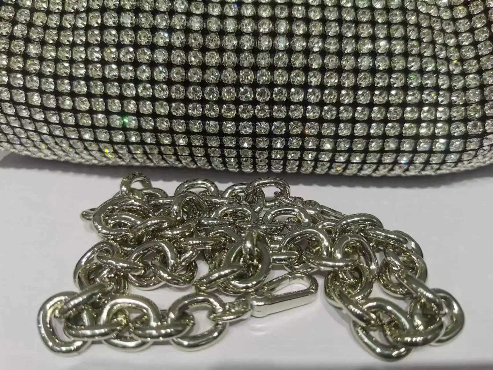 Women Rhinestones Evening tote Bag shining Crystal Party Wedding bucket Bag silver pink color wholsale K251121