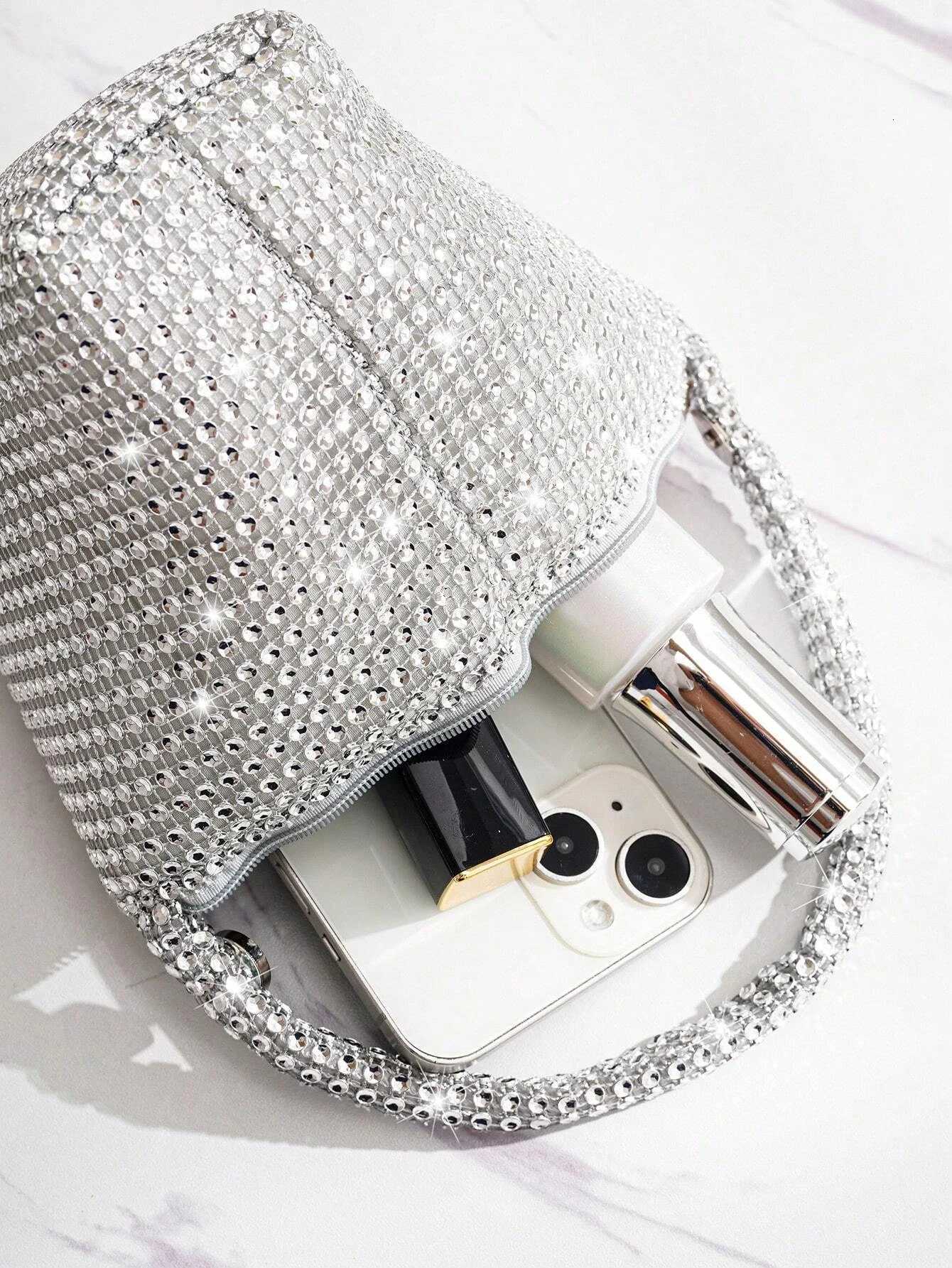 Glitter Bling Sequin Luxury Shiny Mini Novelty Bag Rhinestone Decor Glamorous Evening Bag For Wedding Prom Party Events Hasp K251121