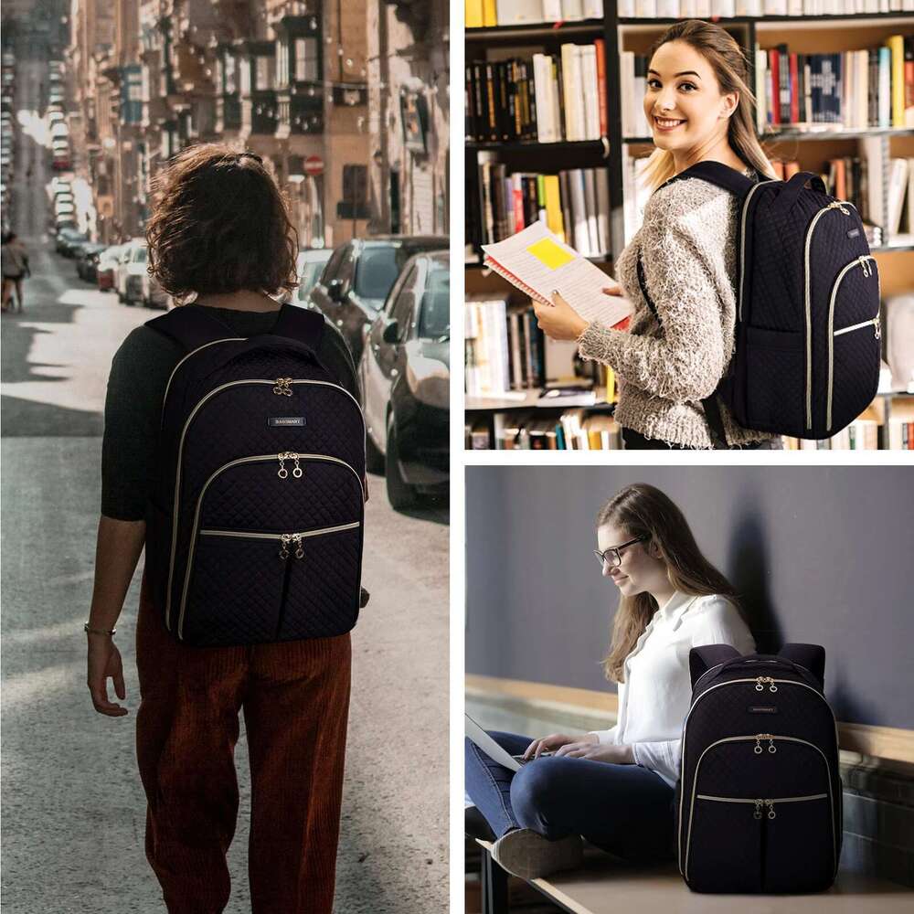 Stylish Functionality Meets Practicality: BAGSMART Female Student/Laptop Tote w/ Quick-Charging Capability