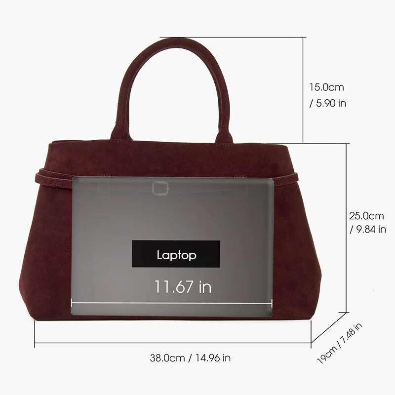 Donna In Natural Suede Bury Handbag Large Capacity Chamois Top Handle Tote Bag For Women Work With Removable Shoulder Strap Bag