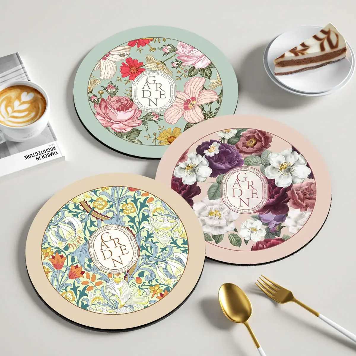 Luxury Coasters Water Absorbing Quick Drying Insulation Coaster High Aesthetic Value Anti-slip Tea Mat kitchen Accessories C2511220