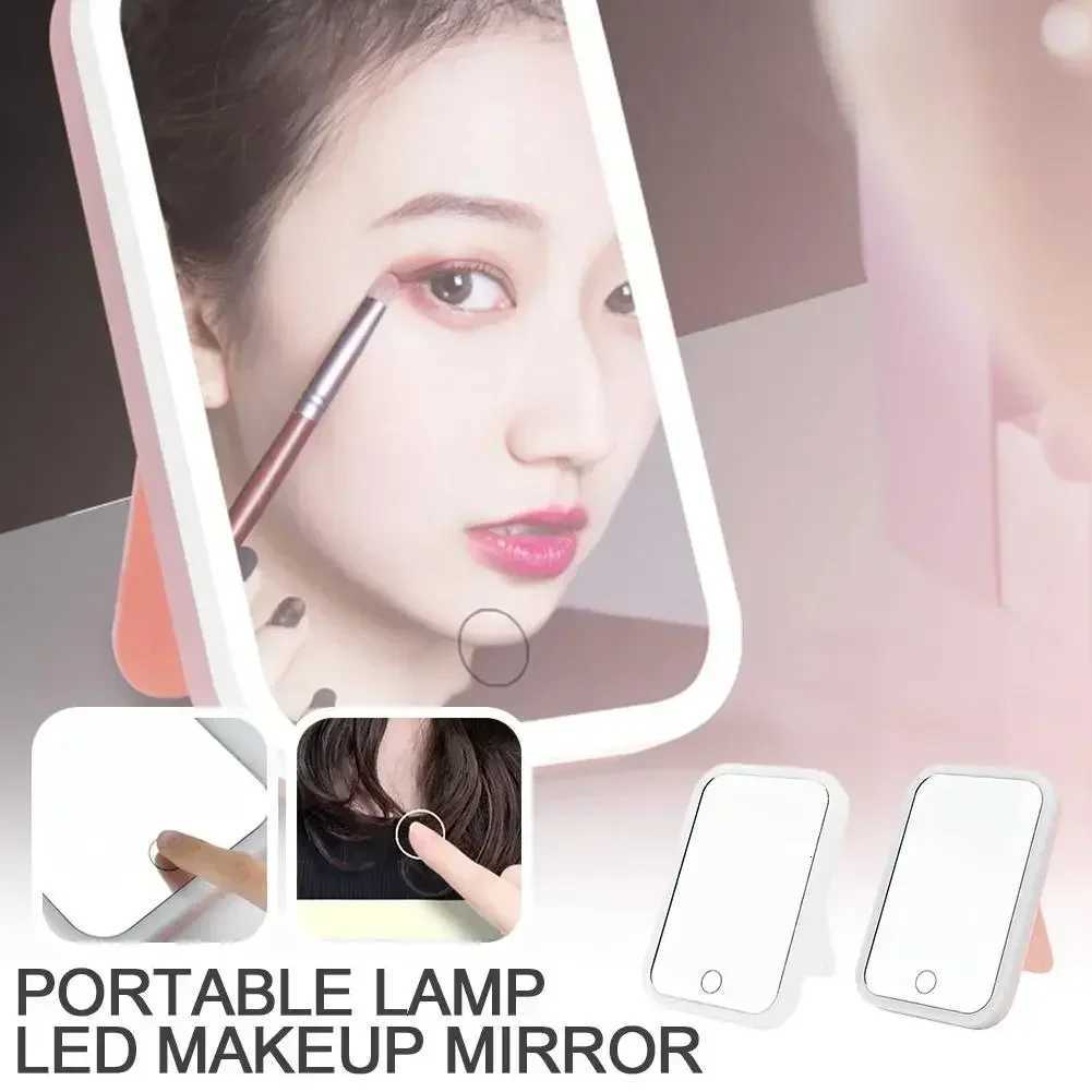Heinast Makeup Mirror USB Rechargeable Portable 3 Color Compact LED Vanity Mirror with Touch Screen Dimming Makeup Mirror Light M251122