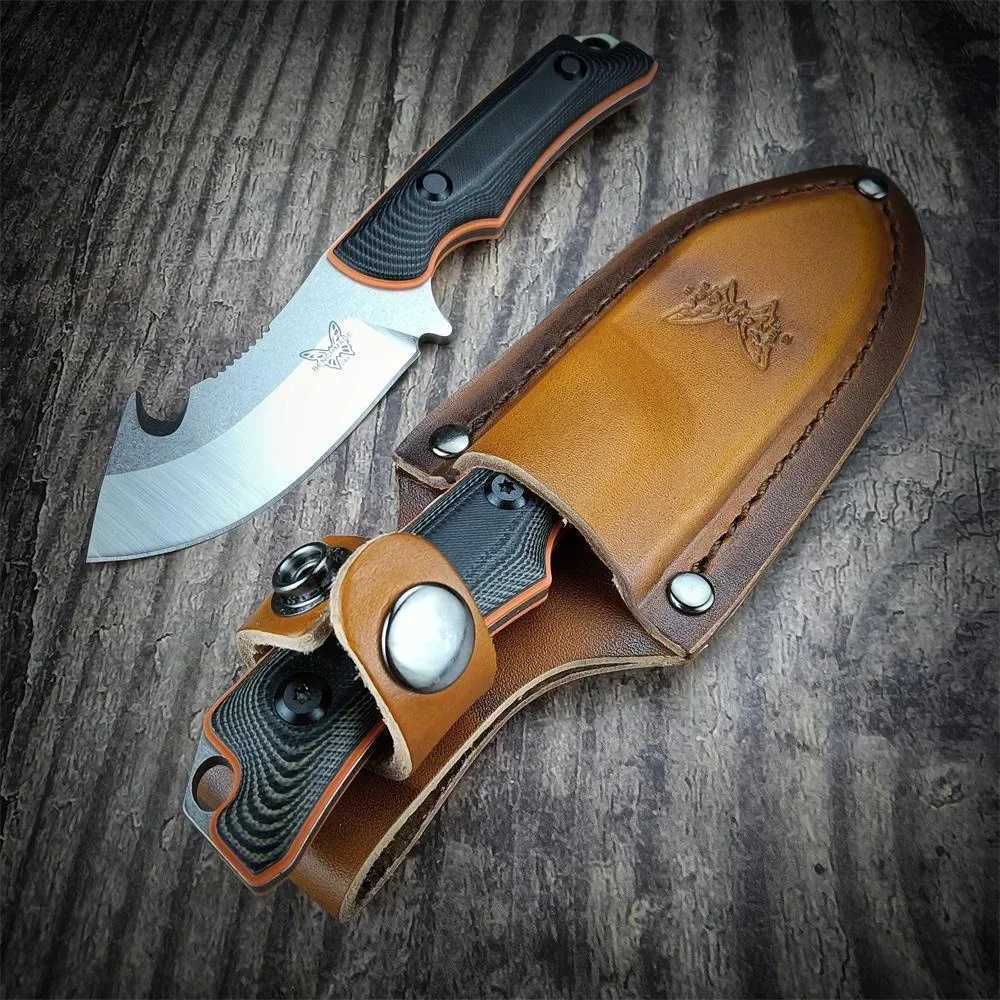 BM 15018 Hunting Hidden Hunter Fixed Blade Knife G10 HandLE with Sheath Tactical CamPING Combat Survival KnifeXJ250421