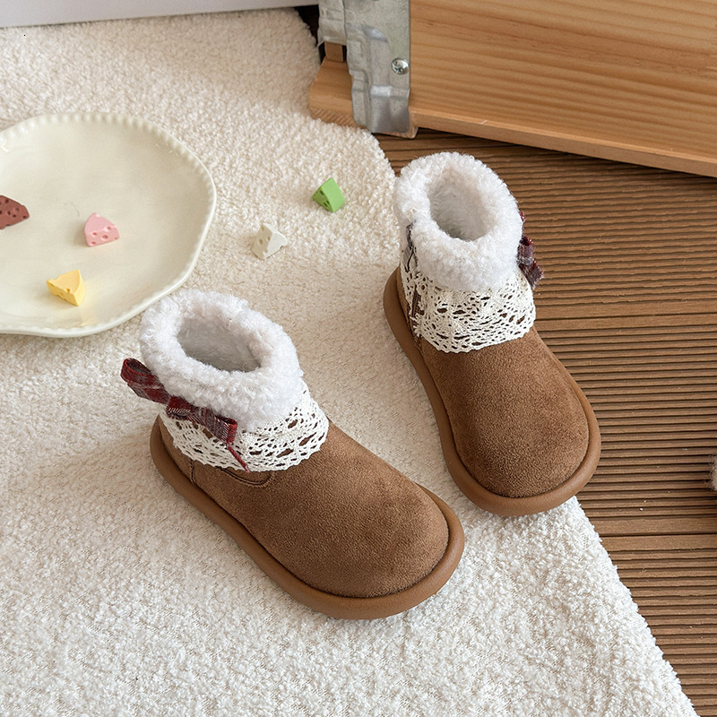 New designer shoes Winter Thick Soled Snow Boots Winter New Girls Fleece Lined Thickened Fur Boots Low Cut Non Slip Warm Cotton Boots
