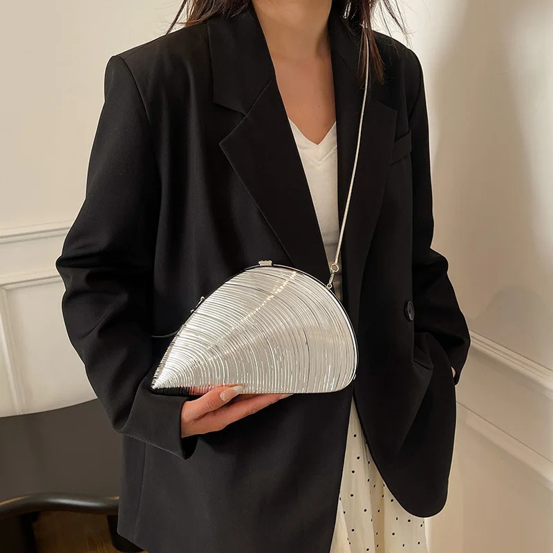PVC Golden Shell Crossbody Bag Selling Creative Womens Crossbody Bag Valentines Day Party Womens Bag 250421