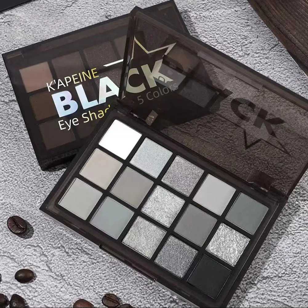 15 Colors Smokey Black Eyeshadow Palette Dark Grey Shimmer Matte Eye Shadow Pallet Smokey Eyeshadow for Goth Makeup O3X6T251122