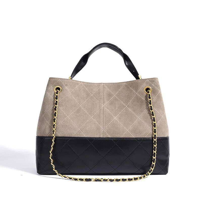 2025 New Brown Suede Crossbody for Women Vintage Chunky Chain Shoulder Bag Retro Chic Messenger Purse Office Commute Handbag