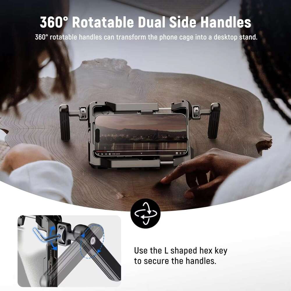 NEEWER Universal Smartphone Rig With Handles Cage Stabilizer Video Recording for Phone