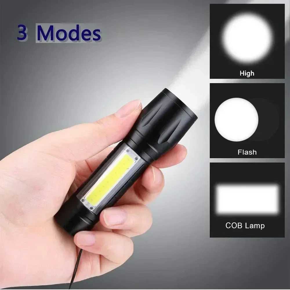 BALDR Mini Rechargeable LED Flashlight COBXPE Portable Torch Zoomable Light Tactical Flashlight outdoor Camping Fishing Lantern C251122