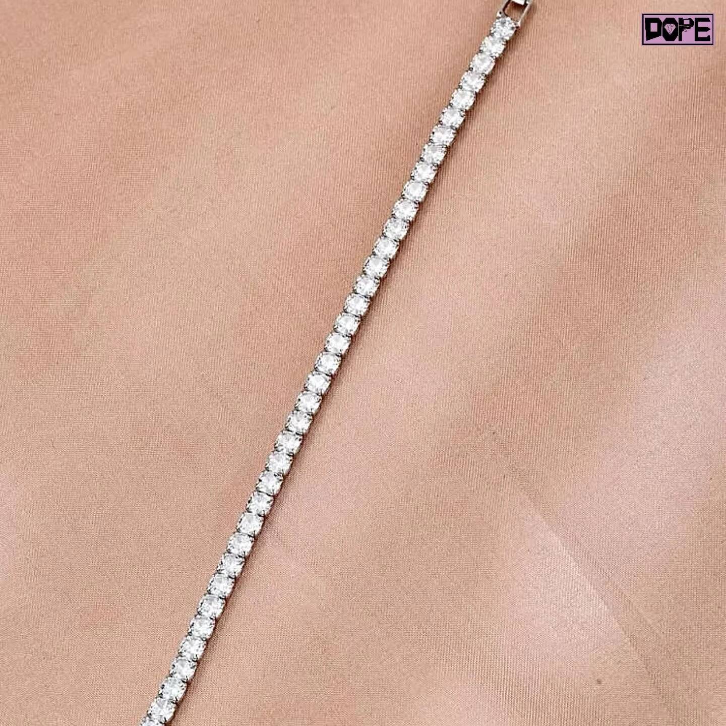 4mm Wholesale Tennis Bracelet Hiphop Iced Out Jewelry 925 Sterling Silver Claw Setting VVS Moissanite Tennis Bracelet