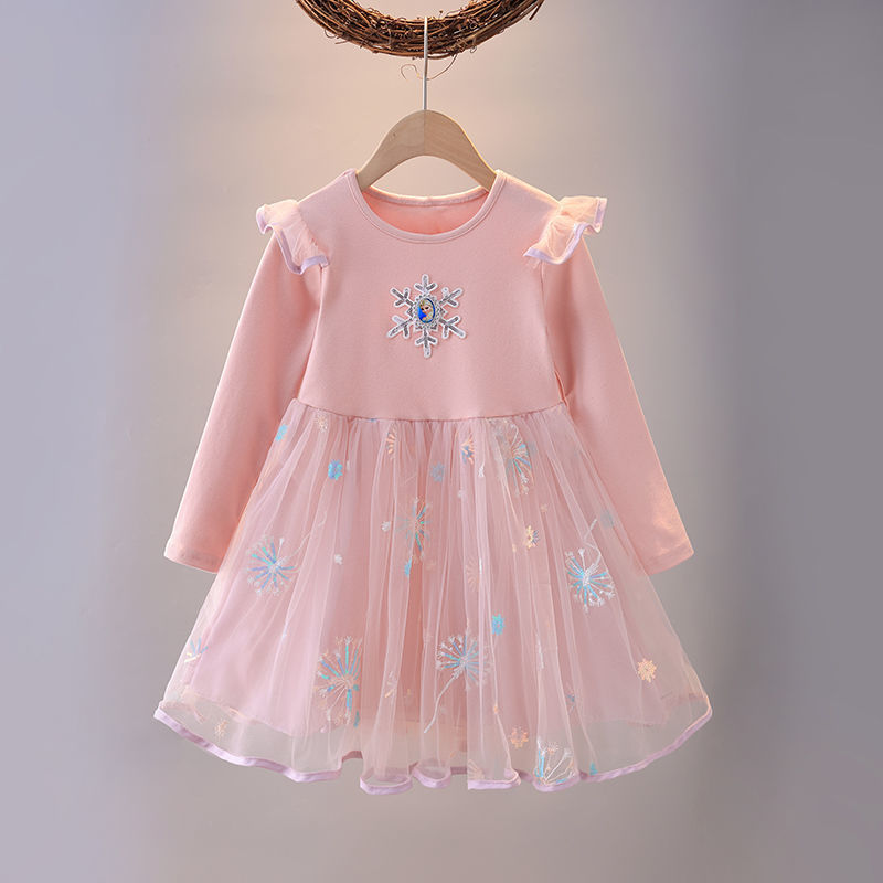 DISNEY Designer girls' clothes children's dress Elsa princess dress for baby girls children's net dress baby girls spring and summer ch