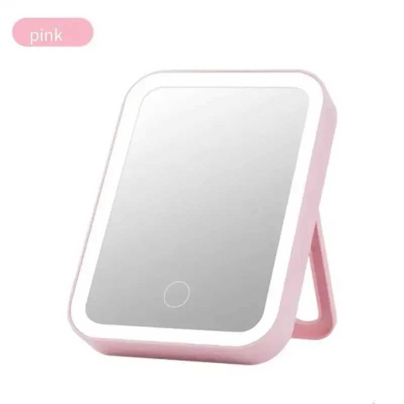 Makeup Mirror USB Rechargeable Portable Compact LED Vanity Mirror with Touch Screen Dimming Makeup Mirror M251122