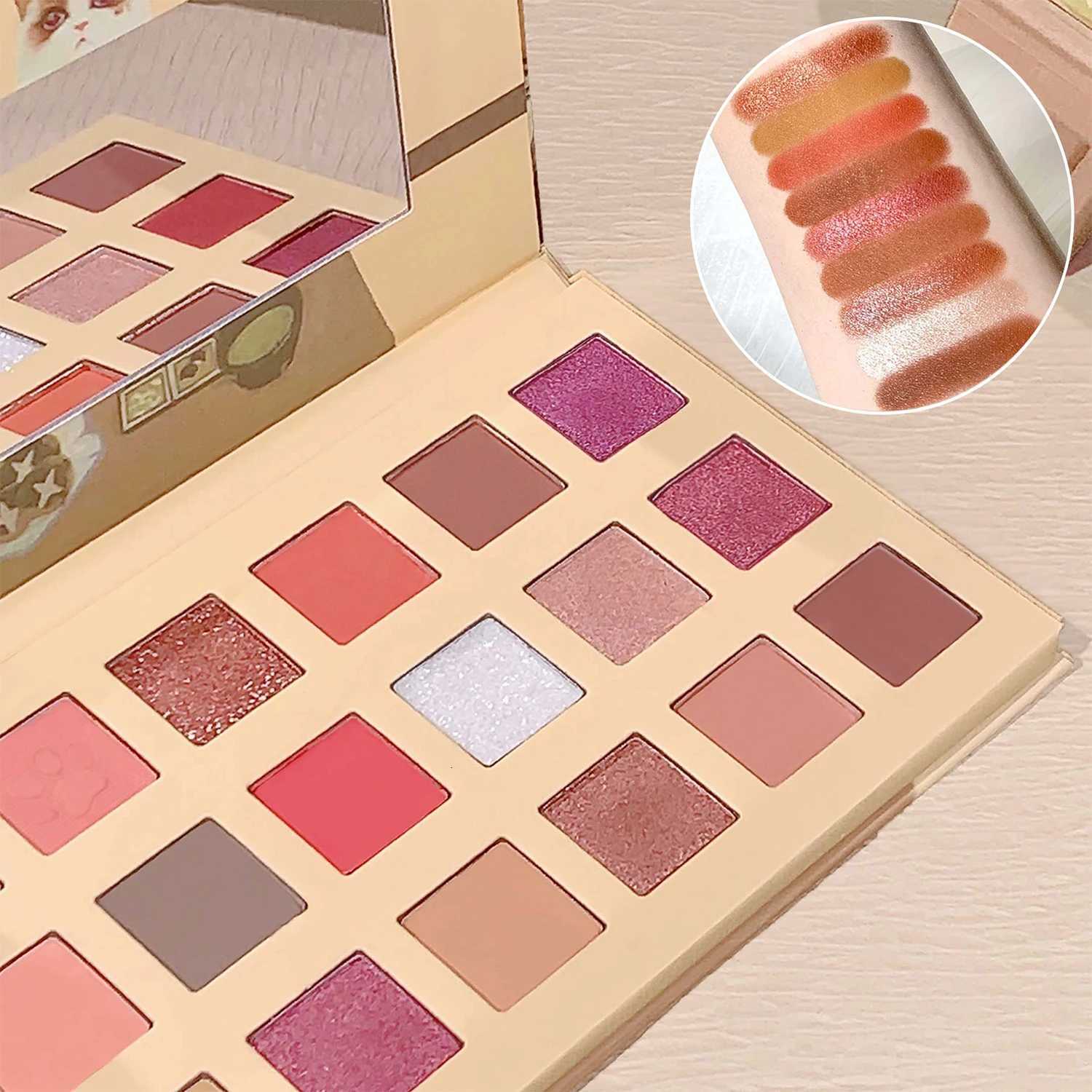 18 Color Cat Eyeshadow Palette ins pearlescent matte affordable eyeshadow palette for students is suitable for newbiesT251122