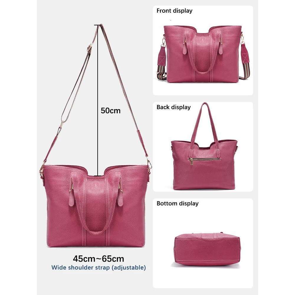 Zency Large Capacity Shoulder Bag For Women Genuine Leather Retro Handbag Tote Purse High Quality Hobos Shopper Bags Bag
