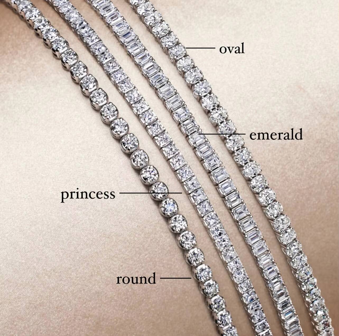 Wholesale 4mm Moissanite Bracelet 925 Silver 18k Real Gold Plated Flawless Round Cut VVS Moissanite Tennis Chain