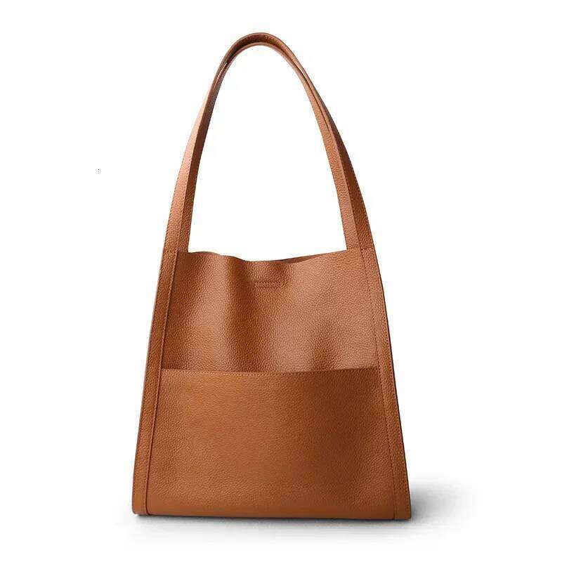 Fashion Tote Bags for 100% Genuine Soft Leather Bucket Lady Handbag Large Women Shopping Bag Female Luxury Shopper