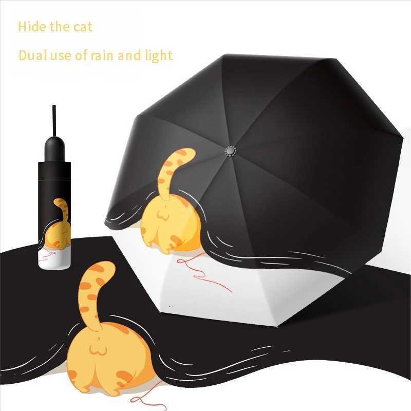 Three-fold eight-bone cute animal cartoon folding umbrella for special lightweight and easy-to-carry umbrelM251122